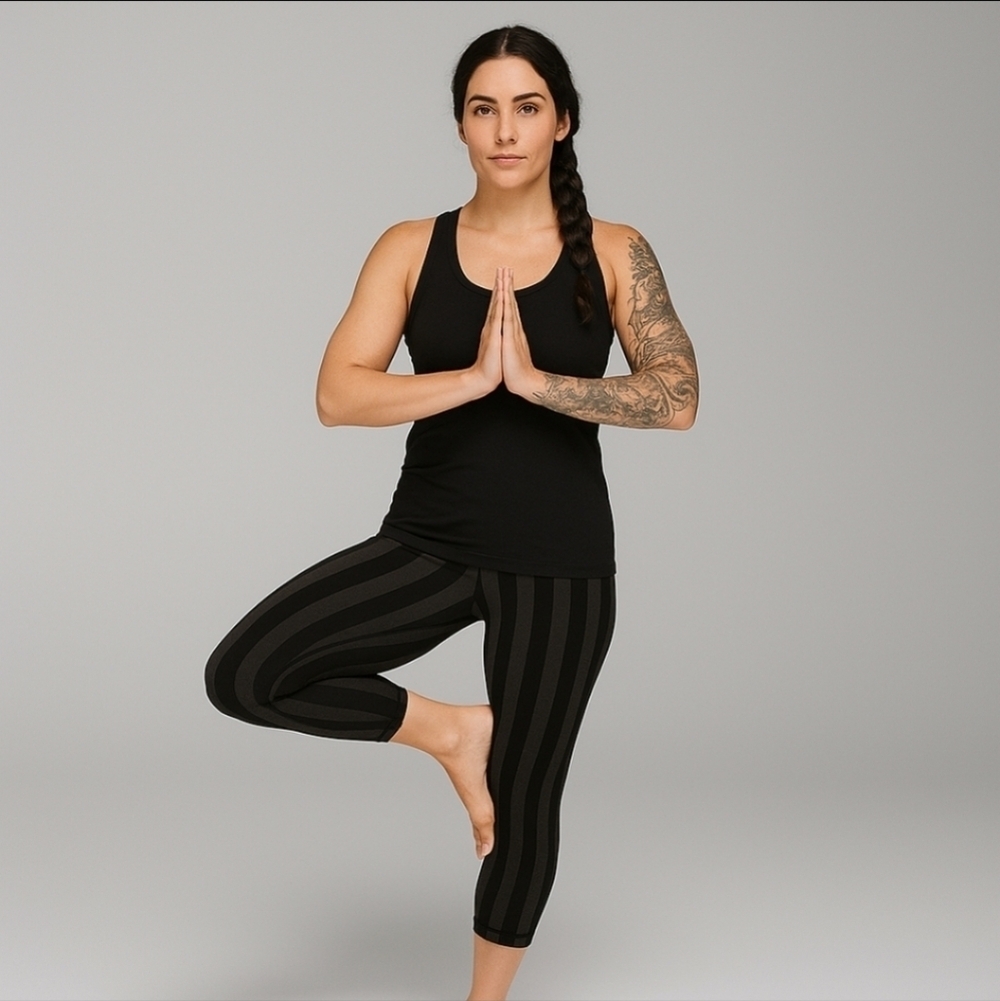 Lululemon Wunder Under Crop pants macro micro Stripe 2